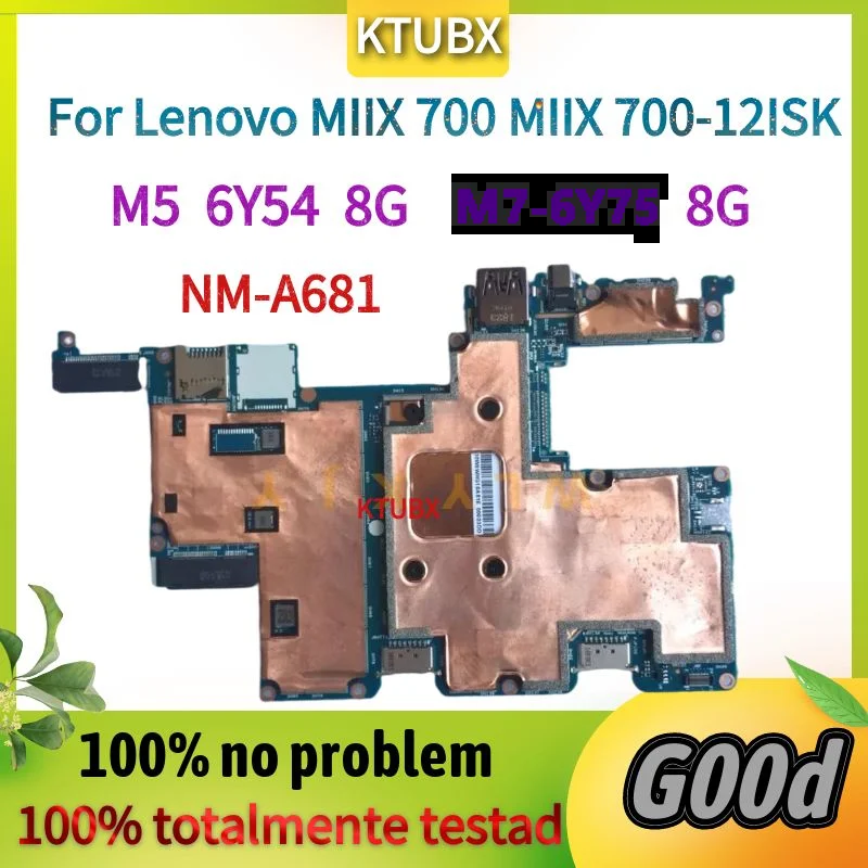 NM-A641.For  MIIX 700 MIIX 700-12ISK Ʈ , MB L 80QL WIN CPU M5-6Y54 M7-6Y54, 8G RAM WIFI.100% West Work